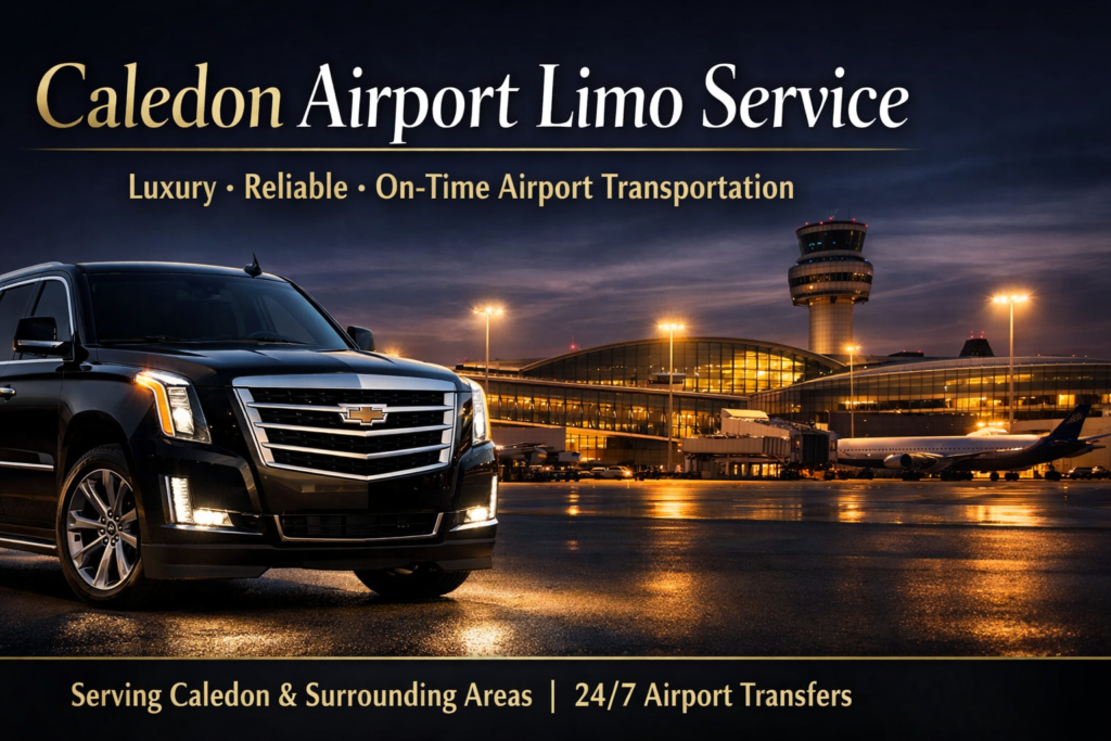 Caledon airport limo service by Black Car Livery at Toronto Pearson Airport